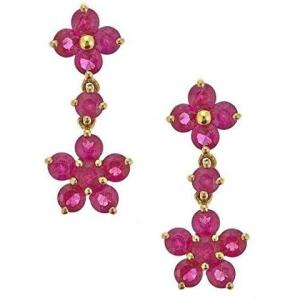 imageGin ampamp Grace 14K Yellow Gold Genuine Ruby Drop Dangle Earring for Women