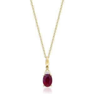 imageGin ampamp Grace 10K Yellow Gold Natural Ruby ampampNatural Diamond I1 Pendant for Women