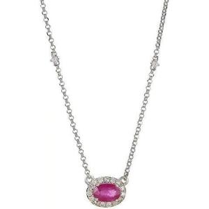 imageGin ampamp Grace 14K White Gold Natural Diamond I1I2 ampamp Genuine Ruby Pendant for Women