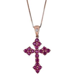imageGin ampamp Grace Valentines Jewelry 10K Rose Gold Genuine Ruby Diamond I1I2 Pendant for Women