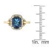imageGin ampamp Grace 10K Yellow Gold Real Diamond Ring I1 with Genuine London Blue Topaz Daily Work Wear Jewelry for Women Gifts for Her
