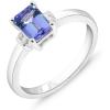 imageGin ampamp Grace 925 Sterling Silver Genuine Blue Tanzanite With Natural Diamond I1 Ring for Women