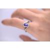 imageGin ampamp Grace 925 Sterling Silver Genuine Tanzanite Ring with Diamonds for women  Ethically authentically ampamp organically sourced Ovalcut shaped Tanzanite handcrafted jewelry for her