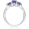 imageGin ampamp Grace 925 Sterling Silver Three Stone Genuine Tanzanite Ring with Diamonds for Women Holiday Gifts  Ethically Authentically ampamp Organically Sourced Ovalcut shaped Tanzanite handcrafted jewelry for her