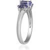 imageGin ampamp Grace 925 Sterling Silver Three Stone Genuine Tanzanite Ring with Diamonds for Women Holiday Gifts  Ethically Authentically ampamp Organically Sourced Ovalcut shaped Tanzanite handcrafted jewelry for her