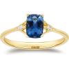 imageGin ampamp Grace 10K Yellow Gold Genuine London Blue Topaz Ring with Diamonds for women  Ethically authentically ampamp organically sourced Cushioncut shaped London Blue Topaz handcrafted jewelry for her  London Blue Topaz Ring for women