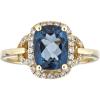 imageGin ampamp Grace 10K Yellow Gold Real Diamond Ring I1 with Genuine London Blue Topaz Daily Work Wear Jewelry for Women Gifts for Her