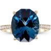 imageGin ampamp Grace 14K Yellow Gold Genuine London Blue Topaz Ring with Diamonds for women  Ethically authentically ampamp organically sourced Ovalcut shaped London Blue Topaz handcrafted jewelry for her  London Blue Topaz Ring for women