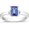 imageGin ampamp Grace 925 Sterling Silver Genuine Blue Tanzanite With Natural Diamond I1 Ring for Women