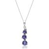 imageGin ampamp Grace 925 Sterling Silver Genuine Tanzanite Genuine White Sapphire Pendant for Women