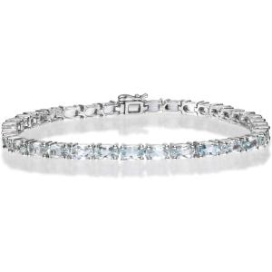 imageGin ampamp Grace 925 Sterling Silver Bracelet with Genuine Aquamarine Daily Work Wear Jewelry for Women Holiday Gifts Gifts for Her