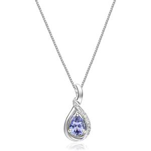 imageGin ampamp Grace 925 Sterling Silver Genuine Tanzanite Diamond SI1 Pendant for Women