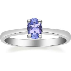 imageGin ampamp Grace 925 Sterling Silver Genuine Tanzanite Ring for women  Ethically authentically ampamp organically sourced Oval shaped Tanzanite handcrafted jewelry for her
