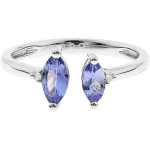 imageGin ampamp Grace 925 Sterling Silver Genuine Tanzanite Ring with Diamonds for Women Holiday Gifts  Ethically Authentically ampamp Organically Sourced Marquisecut shaped Tanzanite handcrafted jewelry for her
