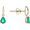 imageGin ampamp Grace 10K Yellow Gold Natural Emerald Diamond I1I2 Stud Earring for Women