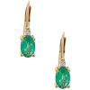 imageGin ampamp Grace 10K Yellow Gold Natural Emerald ampamp Natural Diamond I1I2 Lever Back Drop Style Earring for Women