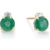 imageGin ampamp Grace 10K Yellow Gold Natural Zambian Emerald Earrings With Natural Diamonds For Women
