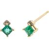 imageGin ampamp Grace 10K Yellow Gold Natural Zambian Emerald Earrings with Diamonds for Women Holiday Gifts  Ethically Authentically ampamp Organically Sourced Squarecut Emerald handcrafted jewelry for her