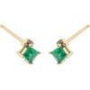 imageGin ampamp Grace 10K Yellow Gold Natural Zambian Emerald Earrings with Diamonds for Women Holiday Gifts  Ethically Authentically ampamp Organically Sourced Squarecut Emerald handcrafted jewelry for her