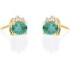 imageGin ampamp Grace 10K Yellow Gold Natural Zambian Emerald Earrings with Natural Diamonds for Women Holiday Gifts  Ethically Authentically ampamp Organically Sourced Ovalcut Emerald handcrafted jewelry for her
