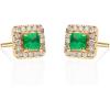 imageGin ampamp Grace 10K Yellow Gold Natural Zambian Emerald Earrings with Natural Diamonds for Women Holiday Gifts  Ethically Authentically ampamp Organically Sourced Squarecut Emerald handcrafted jewelry for her