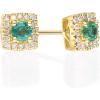 imageGin ampamp Grace 10K Yellow Gold Natural Zambian Emerald Earrings with Natural Diamonds for women  Ethically authentically ampamp organically sourced Roundcut Emerald handcrafted jewelry for her