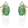 imageGin ampamp Grace 14K Yellow Gold Natural Emerald Diamond I1I2 Earring for Women