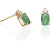 imageGin ampamp Grace 14K Yellow Gold Natural Emerald Diamond I1I2 Earring for Women