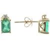 imageGin ampamp Grace 14K Yellow Gold Natural Emerald Diamond I1I2 Stud Earring for Women
