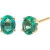 imageGin ampamp Grace 14K Yellow Gold Natural Zambian Emerald Earrings for Women Holiday Gifts  Ethically Authentically ampamp Organically Sourced Ovalcut Emerald handcrafted jewelry for her  Emerald Earrings for Women Holiday Gifts