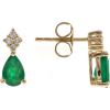 imageGin and Grace 14K Yellow Gold Natural Zambian Emerald Earrings with Natural Diamonds for womenEthically Metal Gemstone Emerald Diamond