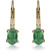 imageGin ampamp Grace 10K Yellow Gold Natural Emerald ampamp Natural Diamond I1I2 Lever Back Drop Style Earring for Women