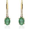 imageGin ampamp Grace 10K Yellow Gold Natural Emerald with Natural Diamond I1I2 Lever Back Drop Style Earring for Women