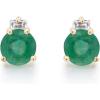 imageGin ampamp Grace 10K Yellow Gold Natural Zambian Emerald Earrings With Natural Diamonds For Women