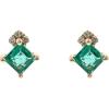 imageGin ampamp Grace 10K Yellow Gold Natural Zambian Emerald Earrings with Diamonds for Women Holiday Gifts  Ethically Authentically ampamp Organically Sourced Squarecut Emerald handcrafted jewelry for her