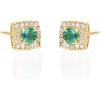 imageGin ampamp Grace 10K Yellow Gold Natural Zambian Emerald Earrings with Natural Diamonds for women  Ethically authentically ampamp organically sourced Roundcut Emerald handcrafted jewelry for her