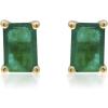 imageGin ampamp Grace womens 14K Yellow Gold Natural Zambian Emerald Earrings  Ethically Authentically ampamp Organically Sourced Emerald Shape Emerald HandCrafted Jewelry  Emerald Earrings GJ15386EEM