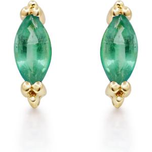 imageGin ampamp Grace 10K Yellow Gold With Emerald and Natural Diamond I1 leverback Earring for Women