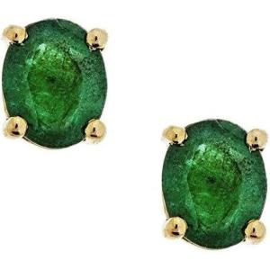 imageGin ampamp Grace14K Yellow Gold Natural Zambian Emerald Earrings for Women Holiday Gifts  Ethically Authentically ampamp Organically Sourced Ovalcut Emerald handcrafted jewelry for her  Emerald Earrings for Women Holiday Gifts