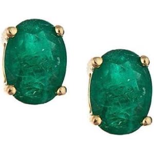 imageGin ampamp Grace14K Yellow Gold Natural Zambian Emerald Earrings for women  Ethically authentically ampamp organically sourced Ovalcut Emerald handcrafted jewelry for her  Emerald Earrings for women