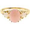 imageGin ampamp Grace 10K Yellow Gold Natural Pink Opal Ring with Real Diamonds for women  Ethically authentically ampamp organically sourced Oval shaped opal handcrafted jewelry for her  Opal Ring for women