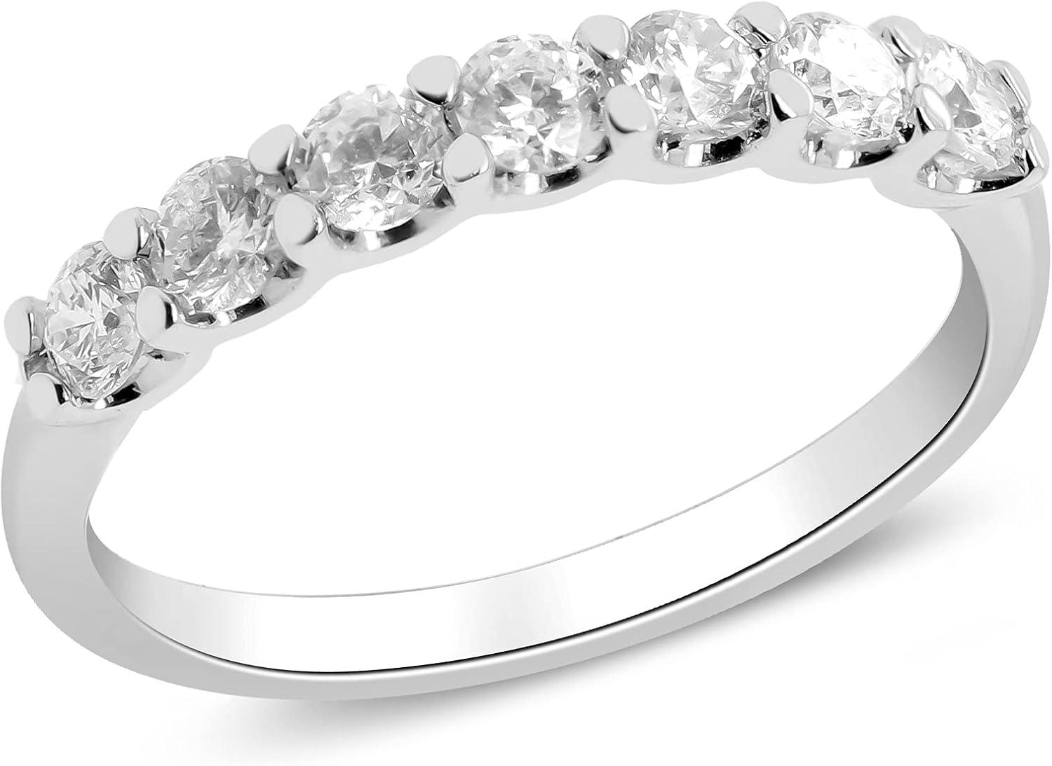 imageGin ampamp Grace 14K White Diamond Ring for women  Ethically authentically ampamp organically sourced Roundcut shaped Diamond handcrafted jewelry for her  Diamond Ring for women