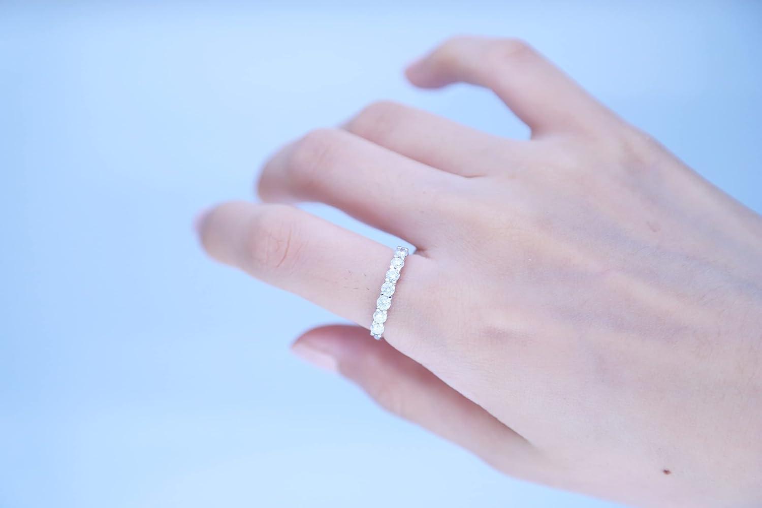 imageGin ampamp Grace 14K White Diamond Ring for women  Ethically authentically ampamp organically sourced Roundcut shaped Diamond handcrafted jewelry for her  Diamond Ring for women