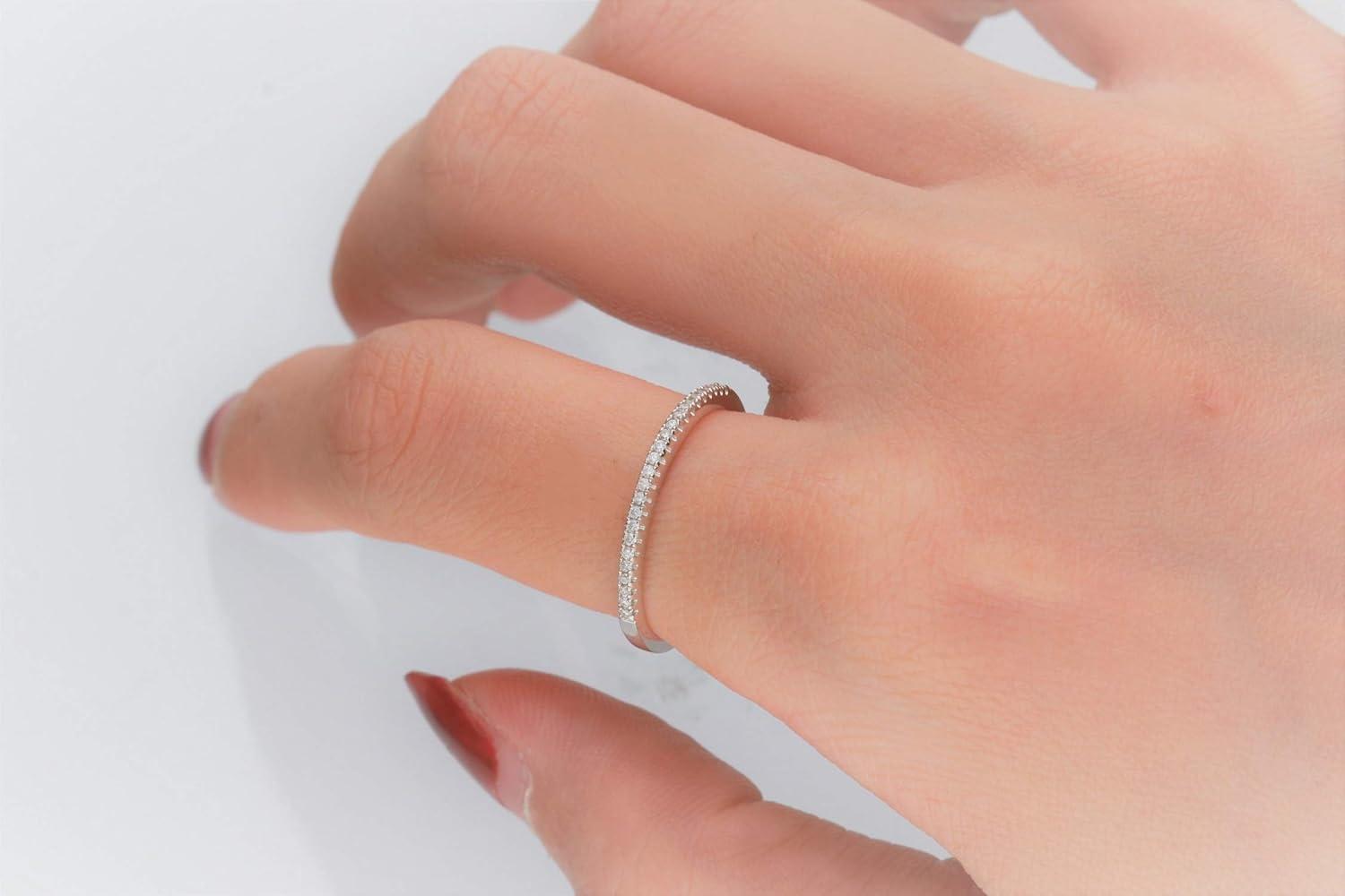 imageGin ampamp Grace 14K White Gold Real Diamond Ring I1 with Daily Work Wear Jewelry for Women Gifts for Her