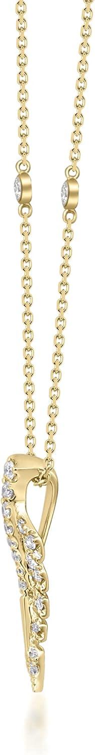 imageGin ampamp Grace 14K Yellow Gold Natural Diamond Pendant for Women Holiday Gifts  Ethically Authentically ampamp Organically Sourced Roundcut shaped Diamond handcrafted Jewelry Gifts For Her Holiday Season Gifts  Diamond Necklace for Women Holiday Gifts