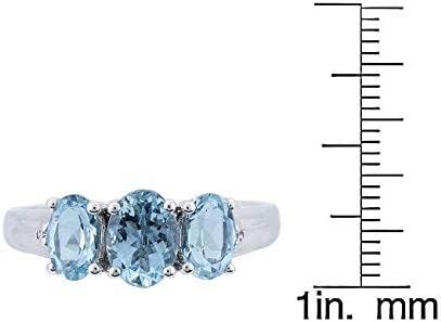 imageGin and Grace 10K White Gold Genuine Blue Aquamarine Ring with Diamonds for women  Ethically authentically ampamp organically sourced Ovalcut shaped Aquamarine handcrafted jewelry for her  Aquamarine Ring for women