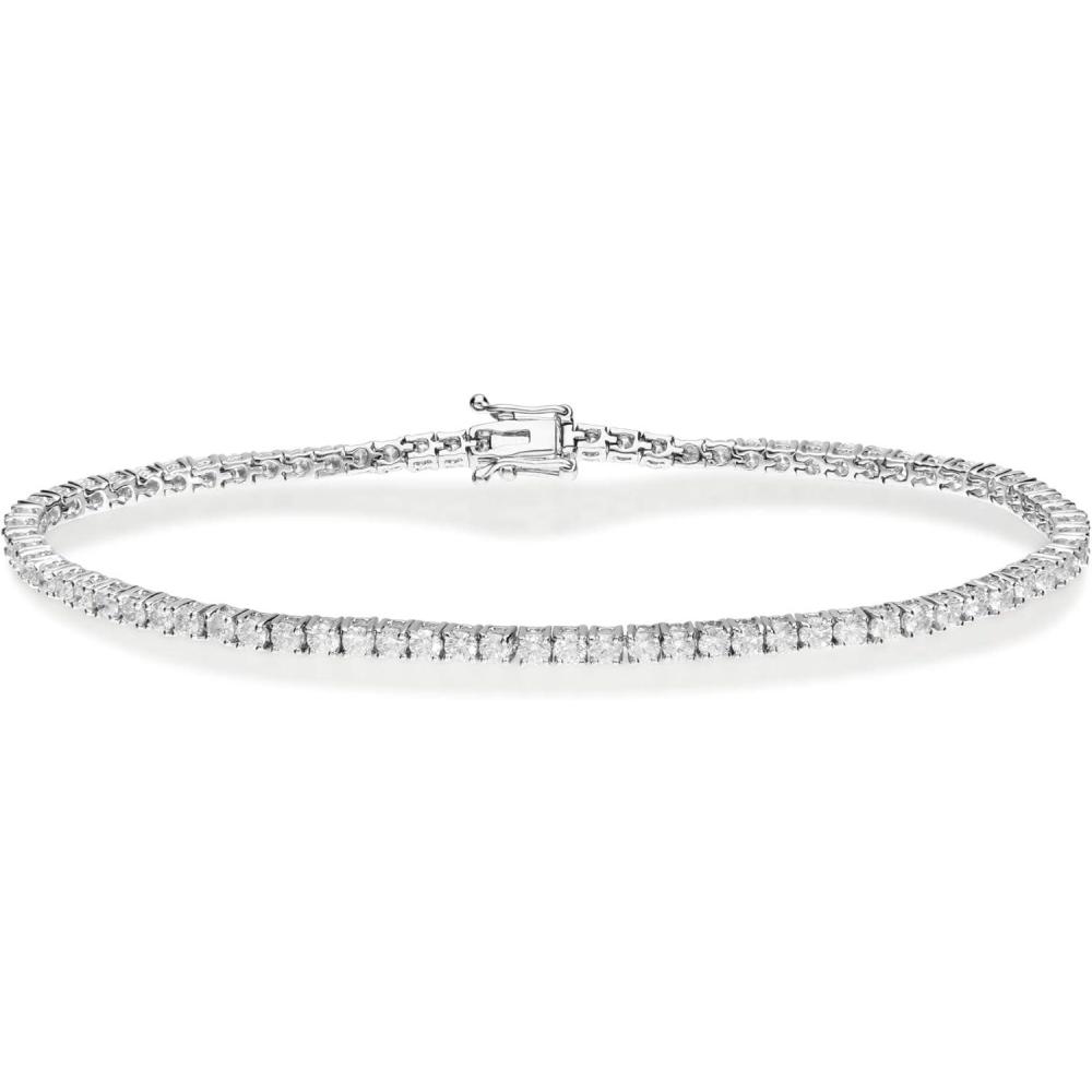 imageGin ampamp Grace 14K White Gold Natural White Diamond SI Bracelet for Women Jewelry Gifts