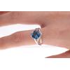 imageGin ampamp Grace 10K White Gold Genuine London Blue Topaz Ring with Diamonds for Women Holiday Gifts  Ethically Authentically ampamp Organically Sourced Cushioncut shaped London Blue Topaz handcrafted jewelry for her  London Blue Topaz Ring for Women Holiday Gifts