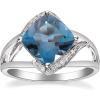 imageGin ampamp Grace 10K White Gold Genuine London Blue Topaz Ring with Diamonds for Women Holiday Gifts  Ethically Authentically ampamp Organically Sourced Cushioncut shaped London Blue Topaz handcrafted jewelry for her  London Blue Topaz Ring for Women Holiday Gifts