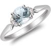 imageGin ampamp Grace 14K White Gold Genuine Aquamarine Ring with Diamonds for Women Holiday Gifts  Ethically Authentically ampamp Organically Sourced Roundcut shaped Aquamarine handcrafted jewelry for her